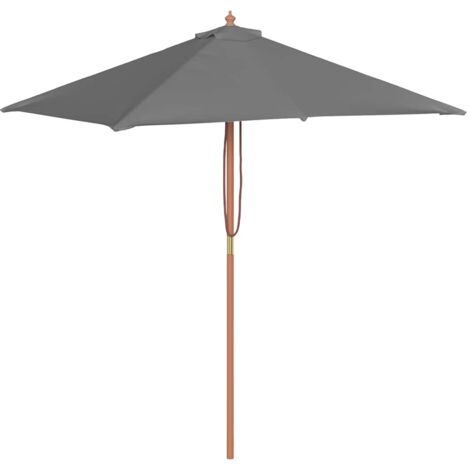 Parasol avec mât - Parasol de Jardin Extérieur - Protection Solaire pour Jardin Patio Piscine en bois 150 x 200 cm Anthracite HNDX370383 (1/5)