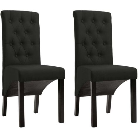 Lot de 2 Chaises de salle à manger - Chaises à manger - Chaise de Bureau, Salon et de Cuisine noir tissu BSRHS447521 (1/5)
