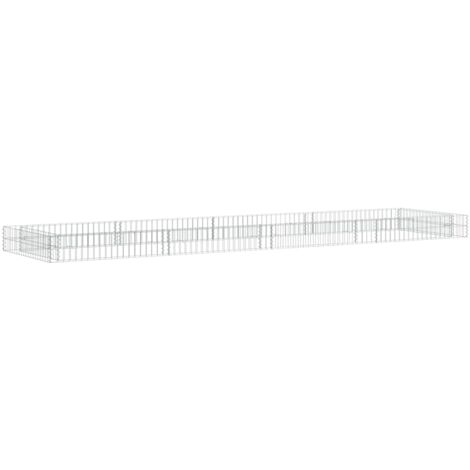 Lit surélevé à gabion Jardinière en gabion Mur en pierre Panier de Gabion de Jardin décoratif Acier galvanisé 400x100x20 cm DBEB8885945 (1/5)