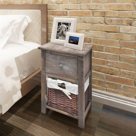 Lot de 2 Tables de chevet Bout de Canapé Table d'Appoint Bois Marron -BV92703 (1/5)