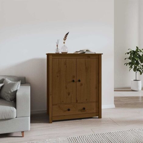 Buffet,Bahut, Meuble de Rangement pour Salon, Bureau Marron miel 83x41,5x100 cm Bois massif de pin, Armoire de Rangement FBV48686 (1/5)