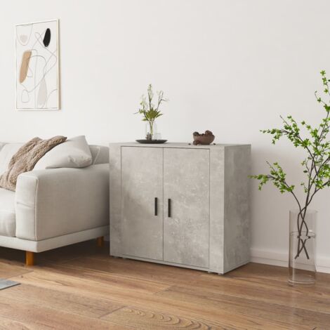 Buffet,Bahut, Meuble de Rangement pour Salon, Bureau Gris béton 80x33x70 cm Bois d'ingénierie, Armoire de Rangement FBV74596 (1/4)