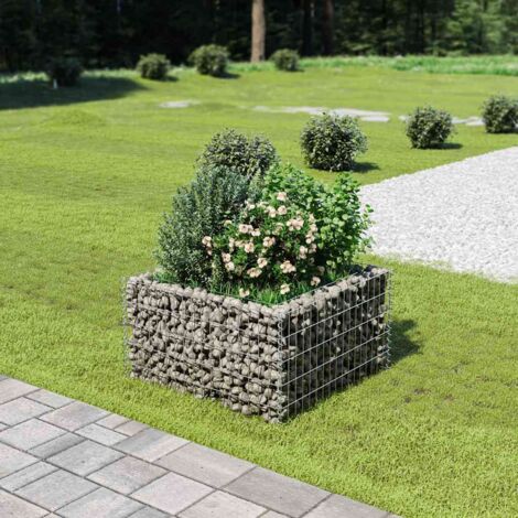 Lit surélevé à gabion Jardinière en gabion Mur en pierre Panier de Gabion de Jardin décoratif Acier galvanisé 90x90x50 cm DBEB4143411 (1/5)