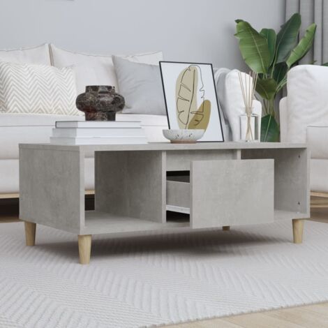 Table basse, Table de Salon, Table d'appoint, Design Moderne Gris béton 90x50x36,5 cm Bois d'ingénierie XZZ64505419 (1/5)