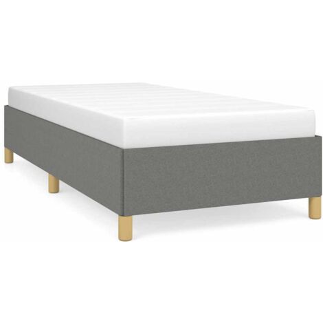 Lit adulte Cadre de lit Facile à monter pour Adultes, Adolescents, Enfants Gris foncé 90x200 cm Tissu BNDET7025383 (1/5)