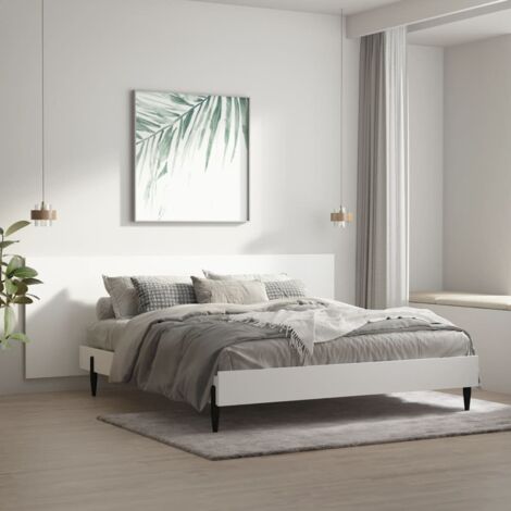 Tête de lit murale,Panneau de lit,Décoration murale Blanc 240x1,5x80 cm Bois d'ingénierie XZZ82294 (1/5)
