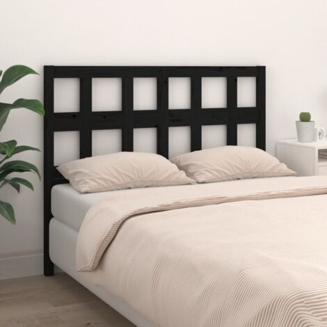 Tête de lit，Panneau de lit，Pour Lit adulte Noir 145,5x4x100 cm Bois massif de pin XZZ69090 (1/5)