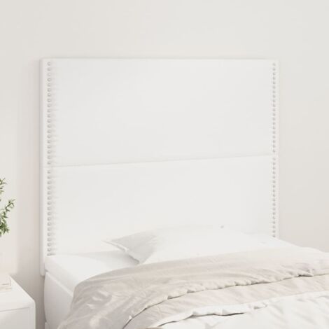 Lot de 2 Têtes de lit,Panneau de lit,Pour Lit adulte Blanc 100x5x78/88 cm Similicuir XZZ63329 (1/5)