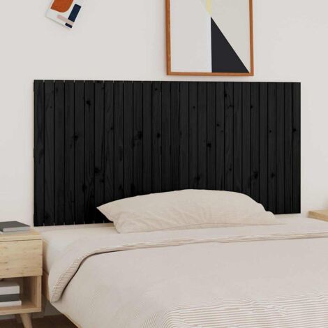 Tête de lit murale,Panneau de lit,Décoration murale Noir 185x3x90 cm Bois massif de pin XZZ17518 (1/4)