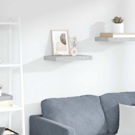 Étagère murale flottante Étagère suspendue Gris béton 40x23x3,8 cm MDF BRZH607114 (1/5)
