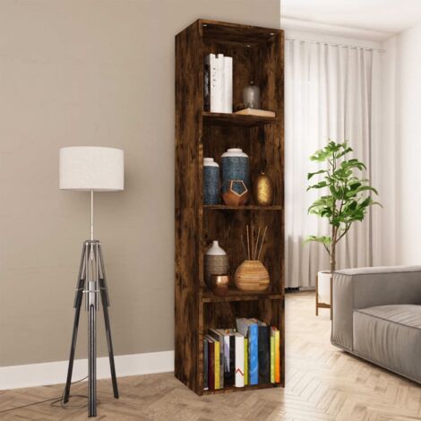 Bibliothèque/Meuble TV Moderne Banc TV Meuble de Rangement Chêne fumé 36x30x143cm Bois d'ingénierie XHET56207 (1/5)