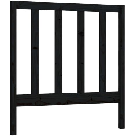 Tête de lit,Panneau de lit,Pour Lit adulte Noir 81x4x100 cm Bois massif de pin XZZ16311 (1/5)