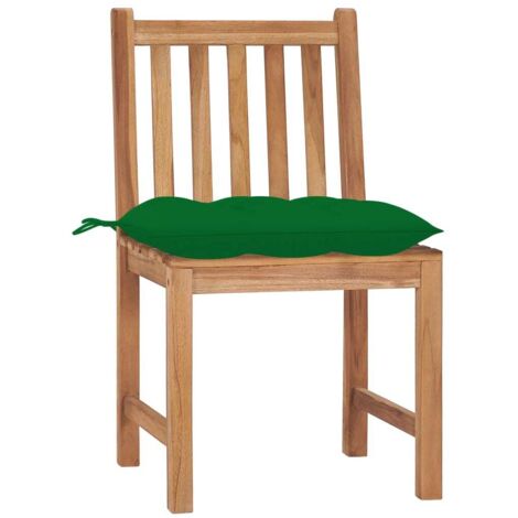4 pcs Chaises de jardin, Chaises de terrasse, Fauteuils de Relaxationn avec coussins Bois de teck massif BGT57838 (1/5)