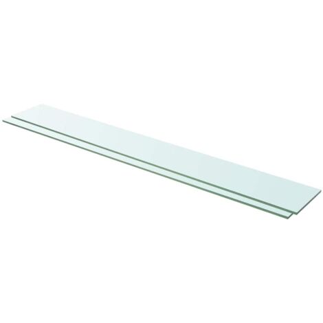 Lot de 2 Panneaux d'étagère Étagère de Rangement Verre Transparent 110 x 15 cm MCYMH652123 (1/3)