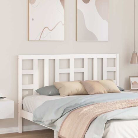 Tête de lit，Panneau de lit，Pour Lit adulte，Design industriel Blanc 156x4x100 cm Bois massif de pin XZZ12717 (1/5)