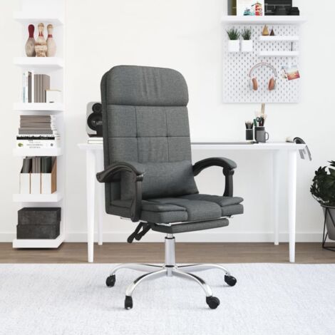 Chaise de bureau,Fauteuil de massage inclinable de bureau,Fauteuil Relax,Chaise Massage Gris foncé Tissu FNNF660510 (1/5)