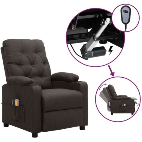 Fauteuil électrique de massage, Fauteuil Relax,Chaise Massage Taupe Tissu XJDT925561 (1/5)