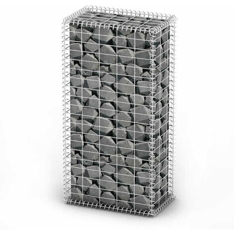 Panier de gabion avec couvercle Clôture de jardin Mur en Gabion Cage à Pierres de Jardin décoratif Fil galvanisé 100 x 50 x 30 cm XJDT848828 (1/5)