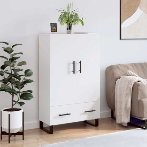 Buffet haut  Bahut haut  Meuble de Rangement pour Salon, Salle à Manger, Cuisine blanc 69,5x31x115 cm bois d'ingénierie XZZ352577 (1/5)