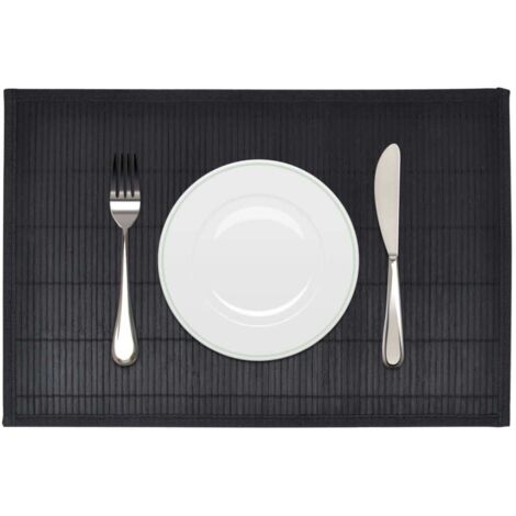 Lot de 6 Napperons，Sets de table，Napperons de Table pour Cuisine，Restaurant Bambou 30 x 45 cm Noir CNEI297957 (1/4)