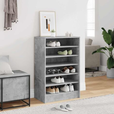 Armoire à chaussures Meuble à chaussures Étagère de rangement Gris béton 60x35x92 cm Aggloméré RTJEX611251 (1/5)