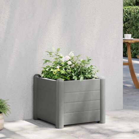 Lit surélevé de jardin,Jardinière,Pot de Fleurs PP Gris pierre 43x43x35 cm XZZZ433816 (1/5)