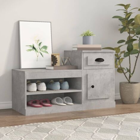 Armoire à chaussures Meuble à chaussures Étagère de rangement gris béton 100x42x60 cm bois d'ingénierie RTJEX621811 (1/5)