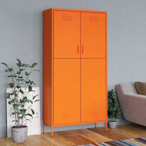 Garde-robe,Armoire de Rangement,Étagères Vêtements Orange 90x50x180 cm Acier VDVM192562 (1/5)