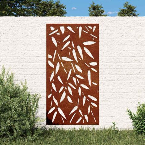 Décoration murale jardin，Ornement mural extérieur，Original 105x55 cm design de feuille de bambou CNEI626674