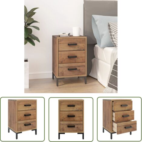 Furniture Limited - Table de chevet Marron 40x30x55 cm Bois de pi (1/5)