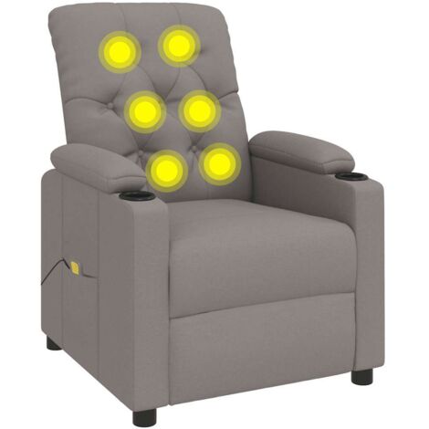 Fauteuil de massage,Fauteuil Relax,Chaise Massage Taupe Tissu XJDT835651 (1/5)
