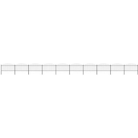Clôture de jardin，Barrière de jardin，Portail de jardin à dessus en lance Acier (1,25-1,5)x17 m Noir CNENE726898 (1/5)