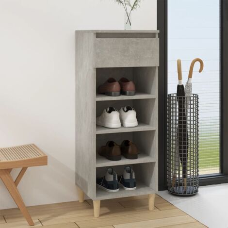 Armoire à chaussures Meuble à chaussures Étagère de rangement Gris béton 40x36x105 cm Bois d'ingénierie RTJEX335461 (1/5)
