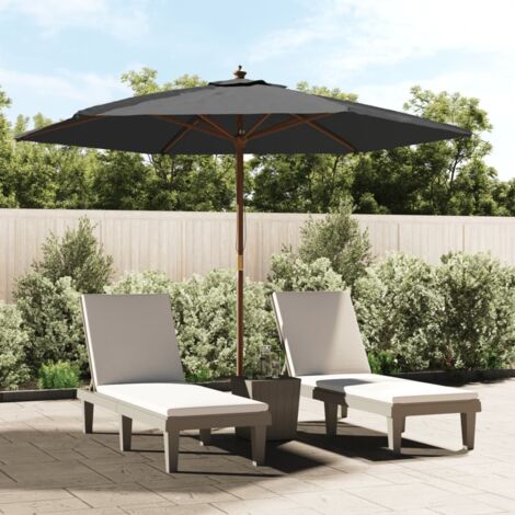 Parasol de jardin avec mât - Parasol de balcon Extérieur - Protection Solaire pour Jardin Patio Piscine - en bois anthracite 299x240 cm HNDX898696 (1/5)
