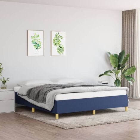 Lit Adulte,Sommier à ressorts de lit,Lit double,Cadre de lit à ressorts - Bleu 180x200 cm Tissu DETHB73182 (1/5)