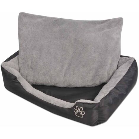 Lit pour chien  Lit pour animal  Corbeille pour chien  Panier pour chien avec coussin rembourré Taille L Noir XFNT22148 (1/5)