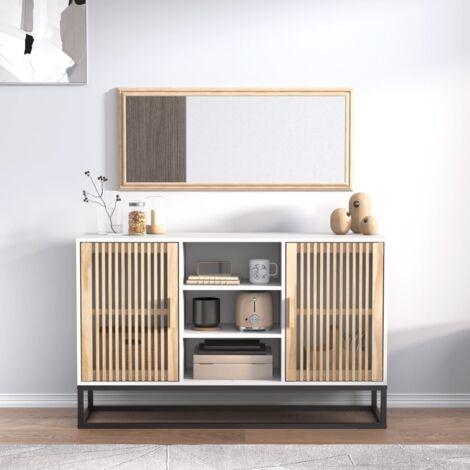 Buffet, Meuble de Rangement, Armoire de Cuisine Blanc 105x30x65 cm bois d'ingénierie RDS8498 (1/5)