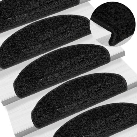 Tapis d'escalier 15 pcs,Marchettes d'escalier,Protections d'escalier noir 65x21x4 cm DVNEI668616 (1/5)