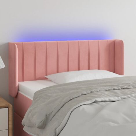 Tête de lit avec lumière LED,Panneau de lit,Décoration murale Rose 103x16x78/88 cm Velours XJDT724484 (1/5)