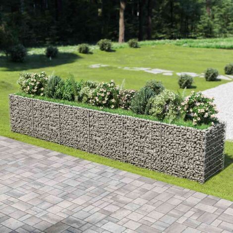 Lit surélevé à gabion Jardinière en gabion Mur en pierre Panier de Gabion de Jardin décoratif Acier galvanisé 540x90x100 cm DBEB6273318 (1/5)
