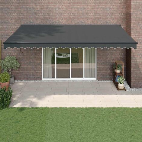 Auvent rétractable  Store banne  Marquise anthracite 5x3 m tissu et aluminium NDTN9644461 (1/5)