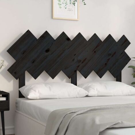 Tête de lit,Panneau de lit,Pour Lit adulte Noir 141x3x80,5 cm Bois massif de pin XZZ29506 (1/5)
