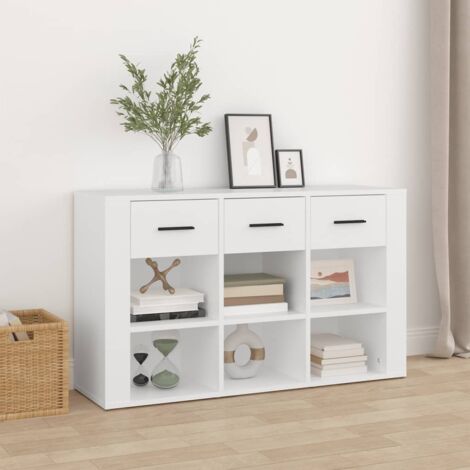 Buffet,Bahut, Meuble de Rangement pour Salon, Bureau Blanc 100x30x59,5 cm Bois d'ingénierie,Moderne FBV13136 (1/5)