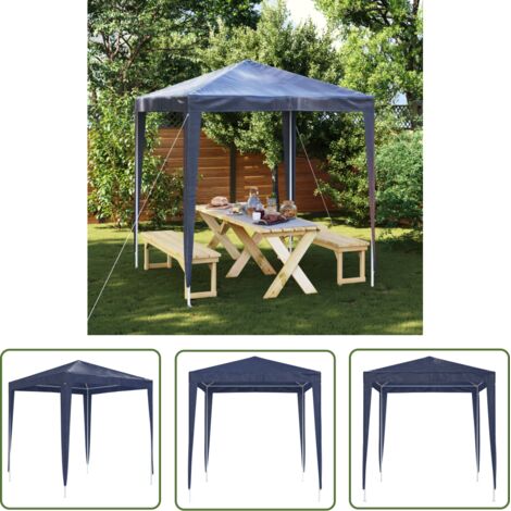 The Living Store Tente de réception 2x2 m bleu - Tente De Réception - Auvent - Abri Jardin - Parasol - Fête Extérieure (1/5)