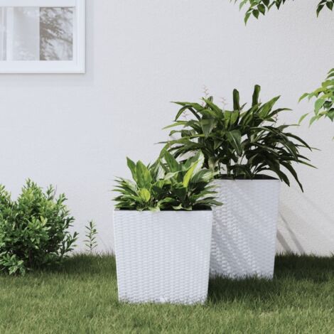 Jardinière et Intérieur amovible Bac à fleurs Pot de fleurs blanc 21 /32 L rotin PP BVDXN489132 (1/5)