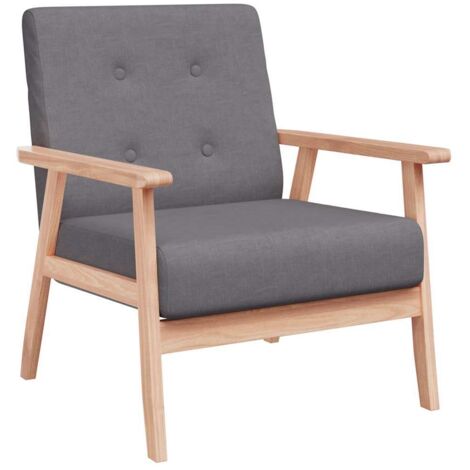 Fauteuil,Fauteuil Salon,Chaise Loisir et Repos,Siège Gris foncé Tissu FNNF798526 (1/5)