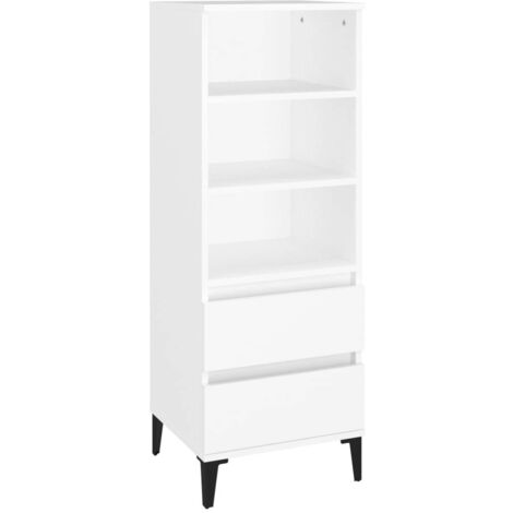 Commode Bahut style Contemporain Buffet haut Blanc 40x36x110 cm Bois d'ingénierie Meuble290578 (1/5)
