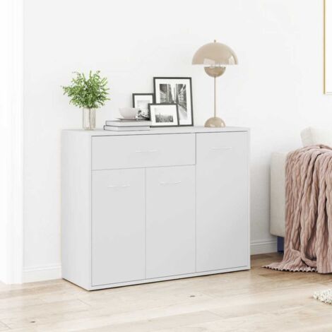 Buffet，Bahut， Meuble de Rangement pour Salon, Bureau Blanc 88x30x70 cm Bois d'ingénierie, Armoire de Rangement FBV34978 (1/5)