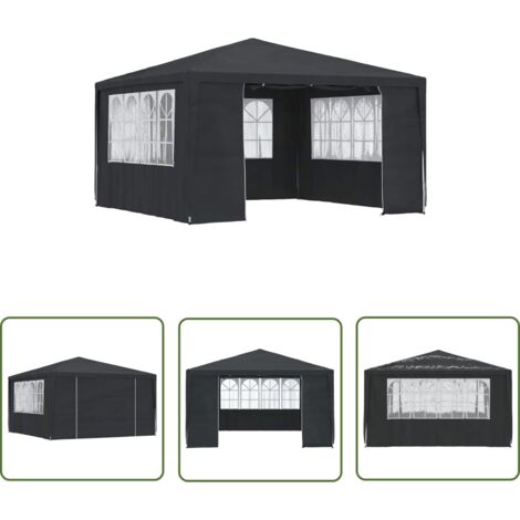 Parfait Tente de réception et parois latérales 4x4 m Anthracite 90 g/m²,design Pratique & classique 617617 (1/5)