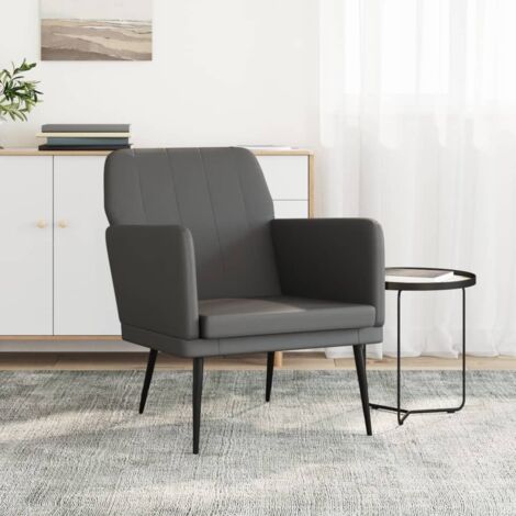 Fauteuil,Chaise Loisir et Repos pour Salon, Chambre, Balcon,Siège Gris 61x78x80 cm Similicuir XZZZ859812 (1/5)